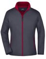 Dames Softshell Jas Promo Daiber JN1129 Iron Grey-Rood
